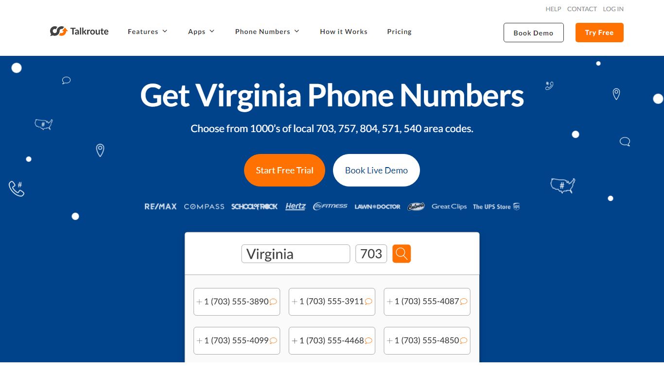 Virginia Phone Numbers - Local 703, 757, 804, 571, 540 Area Codes